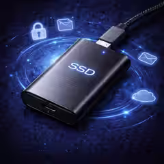 SSD portatile per backup crittografati dello workspace