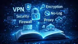 Glossario VPN e sicurezza che spiega kill switch, politiche no-log, metodi di crittografia e protocolli VPN