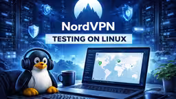 Configurazione test NordVPN su Linux con benchmark NordLynx e analisi traffico Meshnet