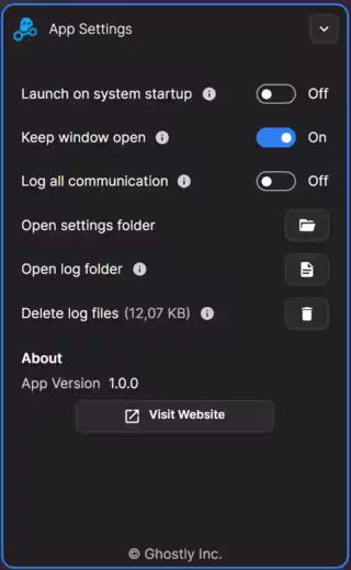 Impostazioni applicazione
